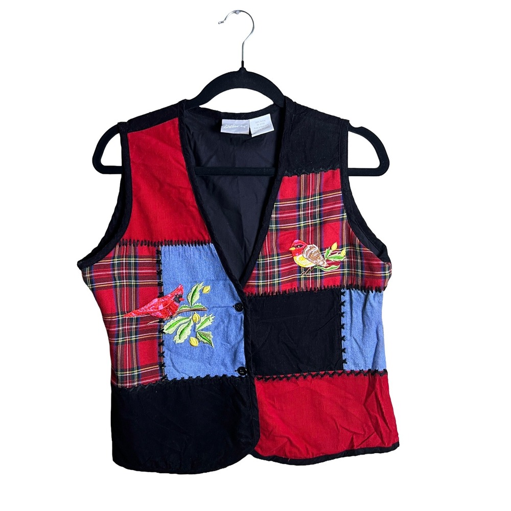 Blair Patchwork Vest 90s Vintage‎ Women's S Cottagecore Corduroy